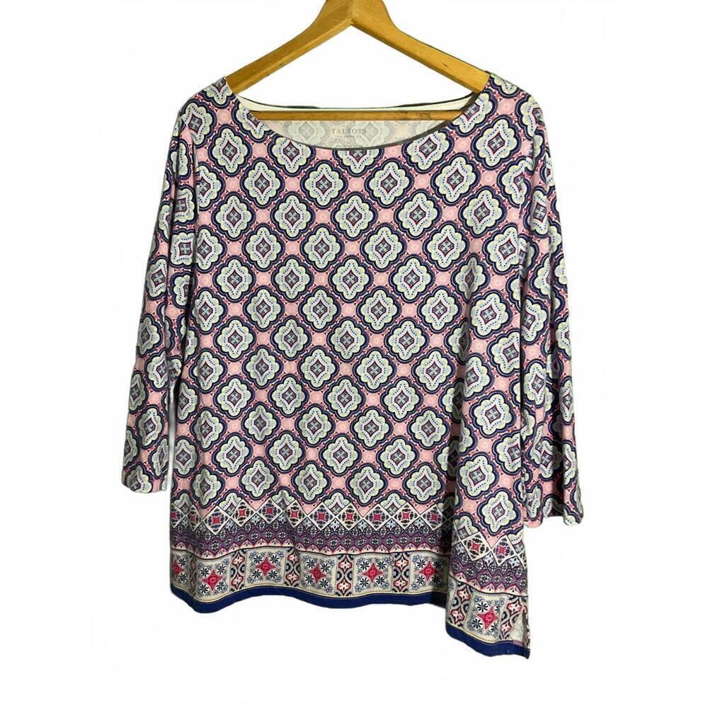 Talbots Women's 2X Cotton Bohemian  Printed Top